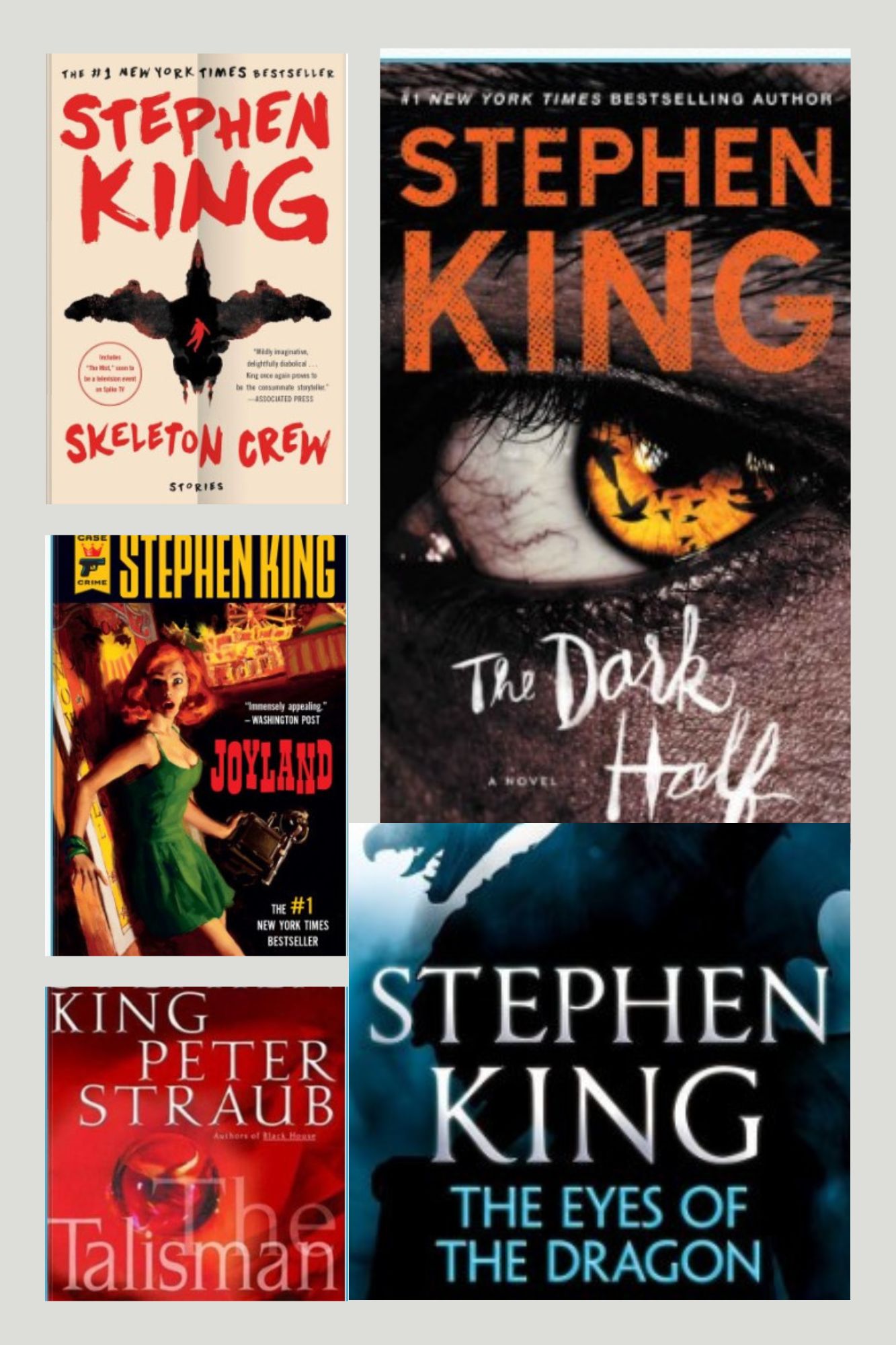 Stephen King Books The Talisman, JoyLand, The eyes of Dragon, The Dark Half, Skeleton Crew