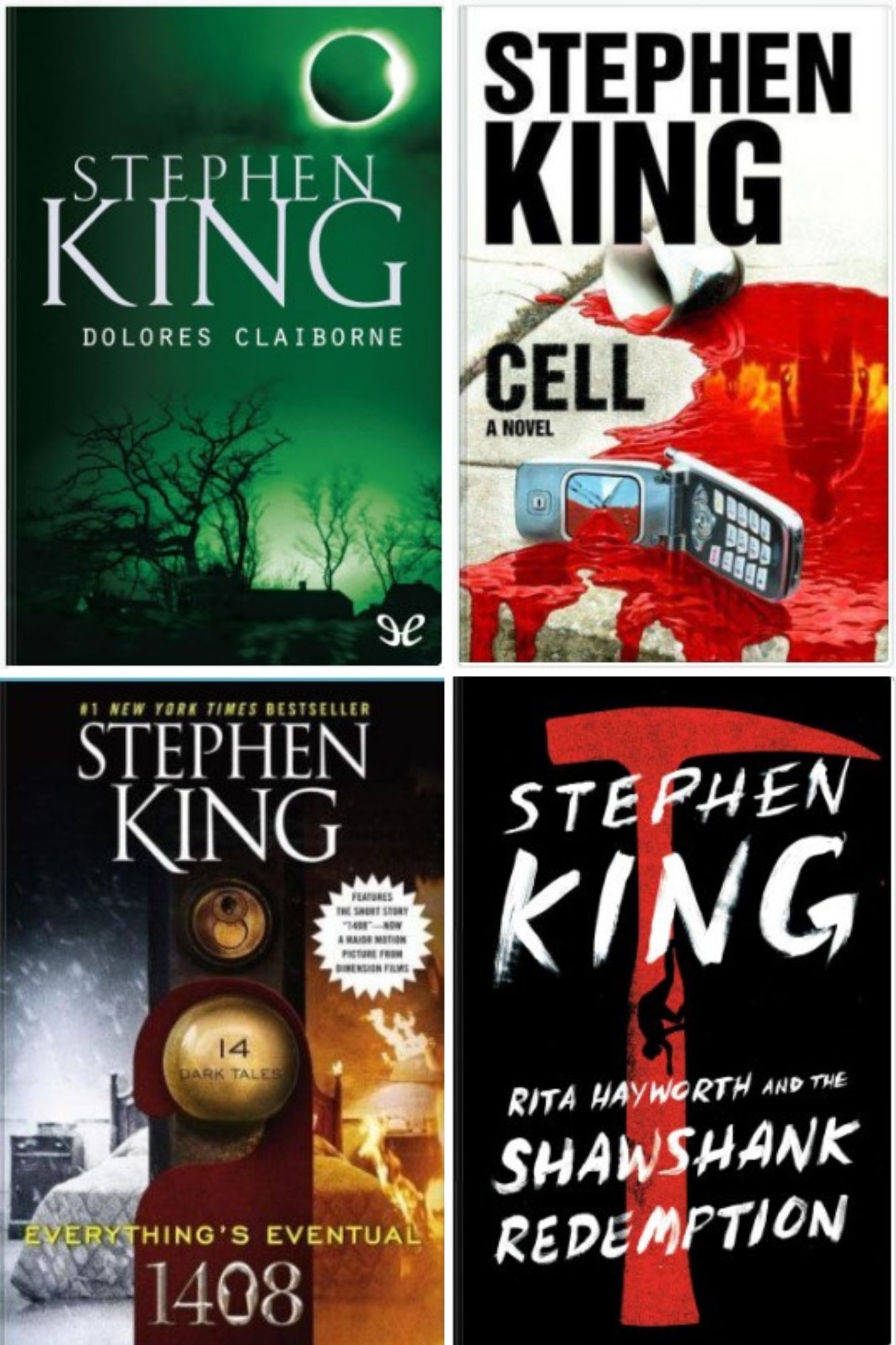 Cell, 1408, Shawshank Redemption, Dolores Claiborne By Stephen King Books
